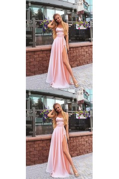 A-Line Long Pink Prom Dress Formal Evening Dresses 601481