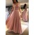 A-Line Beaded Lace Chiffon Long Prom Dress Formal Evening Dresses 601488