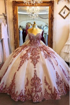 Ball Gown Sweetheart Lace Long Prom Dress Formal Evening Dresses 601510