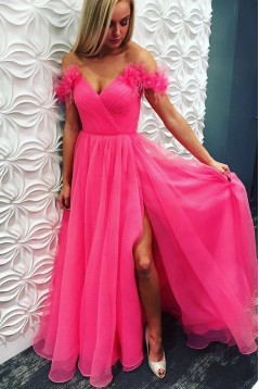 A-Line V-Neck Long Prom Dress Formal Evening Dresses 601515