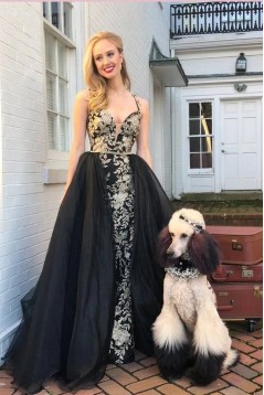 Long Black Lace Prom Dress Formal Evening Dresses 601530