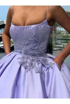 Ball Gown Satin Lace Long Prom Dress Formal Evening Dresses 601553