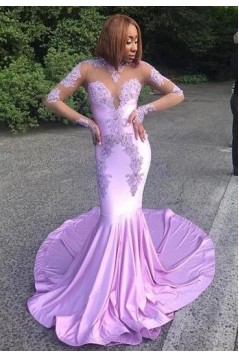 Mermaid Long Sleeves Lace Long Prom Dress Formal Evening Dresses 601565