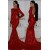 Mermaid Long Sleeves Sparkle Red Long Prom Dress Formal Evening Dresses 601568