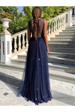 A-Line Sparkle Long Prom Dress Formal Evening Dresses 601580