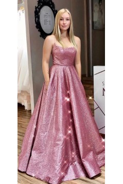 A-Line Sparkle Long Prom Dress Formal Evening Dresses 601585