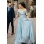 A-Line Satin Long Prom Dress Formal Evening Dresses 601598