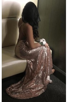 Mermaid Sparkle V-Neck Long Prom Dress Formal Evening Dresses 601618