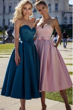 A-Line Sweetheart Satin Long Prom Dress Formal Evening Dresses 601639