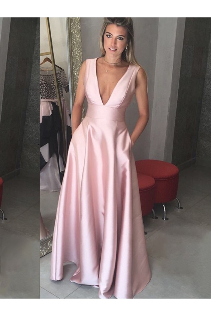 A-Line V-Neck Long Prom Dress Formal Evening Dresses 601656