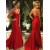 Long Red V-Neck Prom Dress Formal Evening Dresses 601675