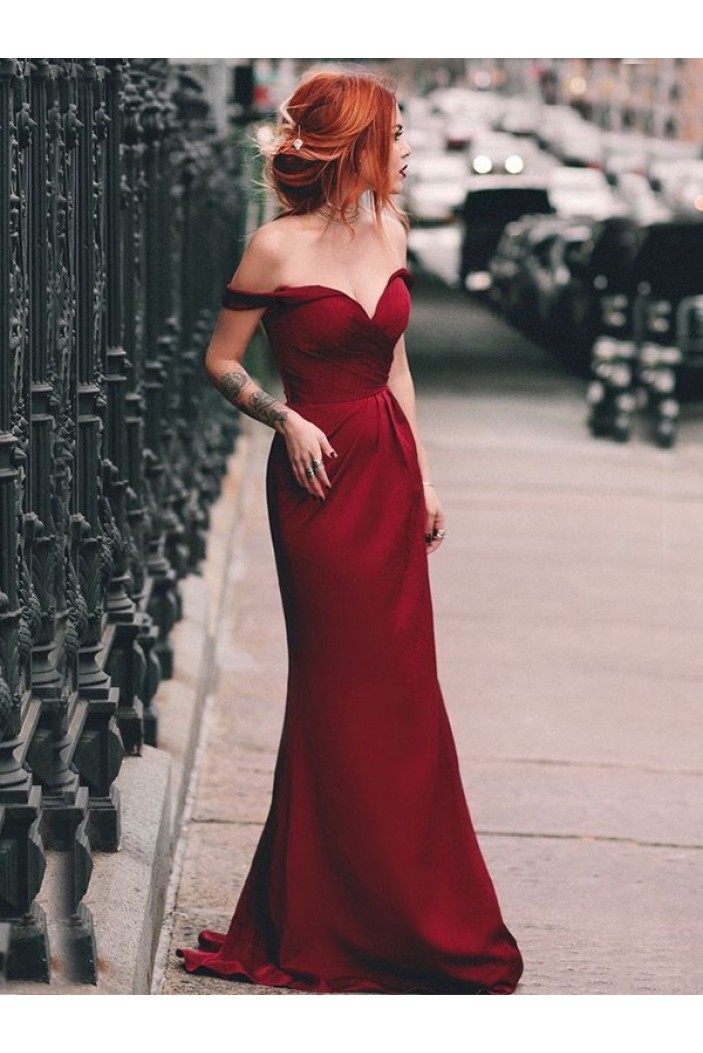 Elegant Off-the-Shoulder Long Prom Dress Formal Evening Dresses 601687