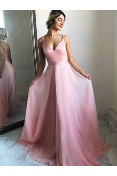 A-Line V-Neck Long Prom Dress Formal Evening Dresses 601727
