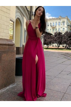 A-Line V-Neck Long Prom Dress Formal Evening Dresses 601728