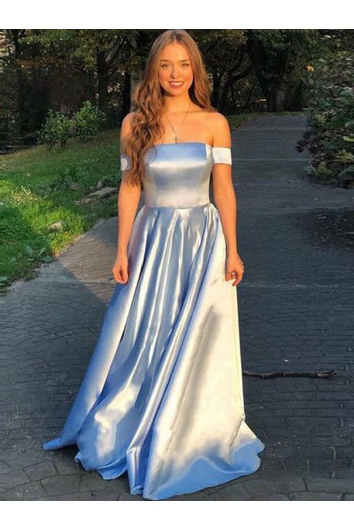 A-Line Off-the-Shoulder Long Prom Dress Formal Evening Dresses 601746
