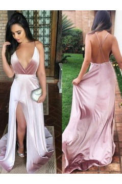 A-Line V-Neck Long Prom Dress Formal Evening Dresses 601751