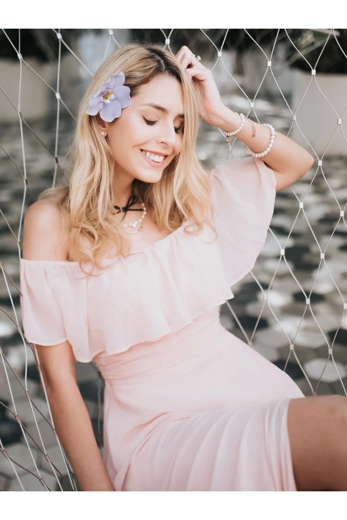 A-Line Off-the-Shoulder Long Prom Dress Formal Evening Dresses 601806