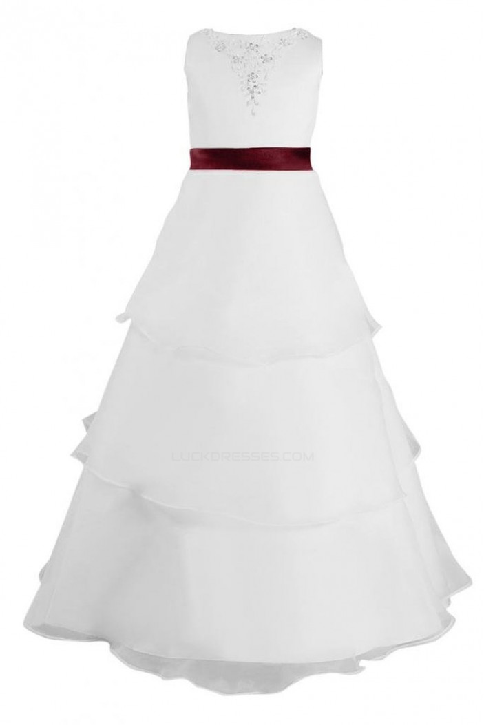 A-Line Beaded Flower Girl Dresses F010005