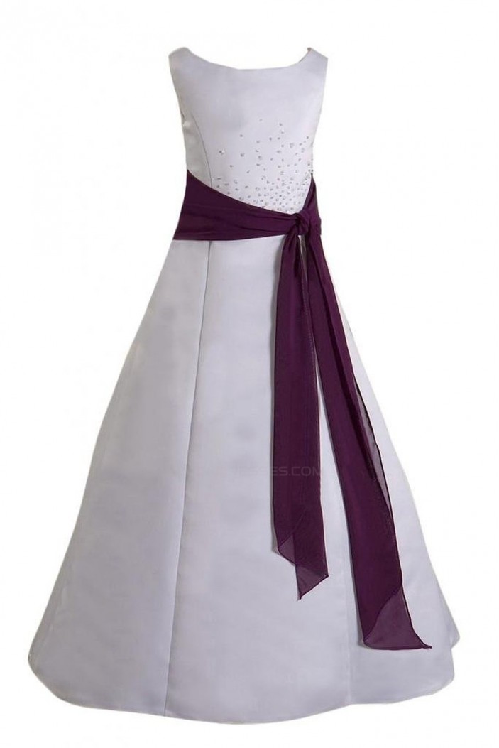 A-Line Beaded Flower Girl Dresses F010008