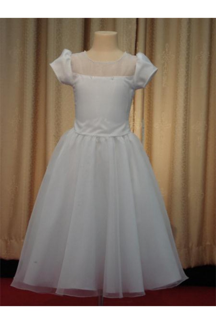 A-Line Short Sleeve Flower Girl Dresses F010023