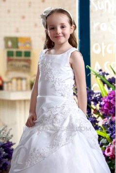 A-Line Floor-Length Beaded Applique Flower Girl Dresses 2050007