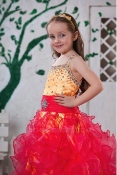 Ball Gown Beaded Straps Sleeveless Flower Girl Dresses 2050008