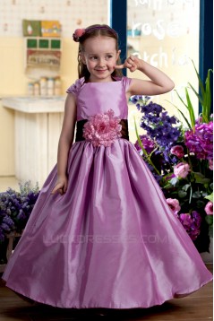 A-Line Straps Handmade Flowers Flower Girl Dresses 2050009