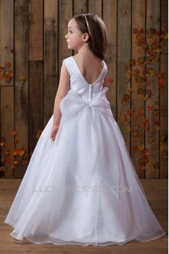 A-Line Beaded Sequins Bowknot Flower Girl Dresses 2050010