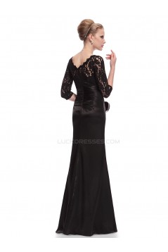 Elegant Long Black Lace Mother of the Bride Dresses M010014