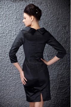 Sheath 3/4 Sleeve Short Black Mother of the Bride Dresses M010019