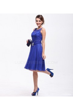 A-Line Beaded Short Chiffon Mother of the Bride Dresses M010025