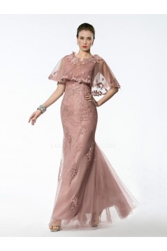 Trumpet/Mermaid Lace Applique Long Mother of the Bride Dresses M010026