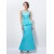 Trumpet/Mermaid Lace and Satin Long Blue Mother of the Bride Dresses M010039