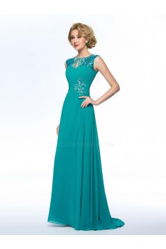 A-Line Beaded Sequins Long Chiffon Mother of the Bride Dresses M010050
