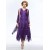 A-Line Beaded V-Neck Short Purple Embroidery Mother of the Bride Dresses M010051
