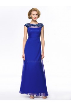 Long Blue Beaded Mother of the Bride Dresses M010054