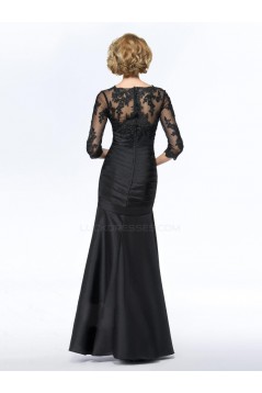 Trumpet/Mermaid V-Neck Long Black Mother of the Bride Dresses M010073