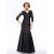 Trumpet/Mermaid V-Neck Long Black Mother of the Bride Dresses M010073