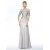 Beaded Short Sleeve Jewel Long Chiffon Mother of the Bride Dresses M010075