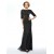 Trumpet/Mermaid Half Sleeve Lace and Chiffon Long Black Mother of the Bride Dresses M010076