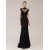 Trumpet/Mermaid High-Neck Long Black Beaded Applique Mother of the Bride Dresses M010078