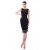Short Sheath Beaded Applique Black Mother of the Bride Dresses M010084