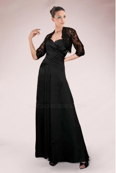 A-Line Sweetheart Long Black Mother of the Bride Dresses with A Jacket M010086