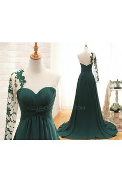 A-Line One Sleeve Long Chiffon Mother of the Bride Dresses M010105