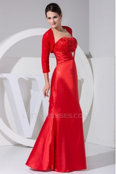 3/4 Sleeve Strapless A-Line Floor-Length Mother of the Bride Dresses with A Lace Jacket 2040001
