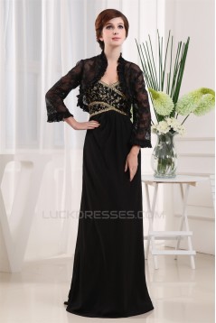 Beading Long Sleeves Floor-Length Sheath/Column Mother of the Bride Dresses with A Jacket 2040013