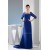 Brush Sweep Train Square Chiffon Long Blue Mother of the Bride Dresses 2040024