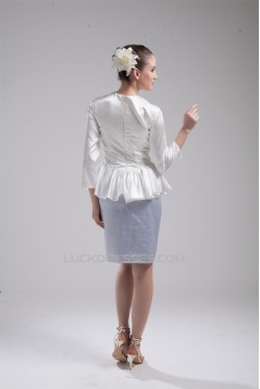 Cystal 3/4 Length Knee-Length High-Neck Mother of the Bride Dresses 2040035
