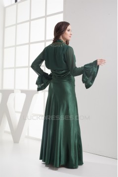 Floor-Length Spaghetti Straps Ruched Long Sleeves Mother of the Bride Dresses 2040041