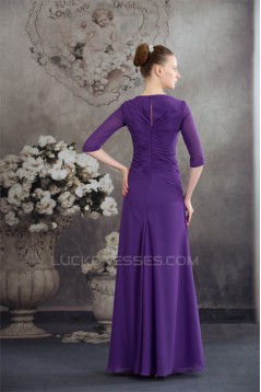 Elegant Half Elbow Length Floor-Length Square Chiffon Long Mother of the Bride Dresses 2040044